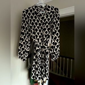 Zara black and white shirt dress